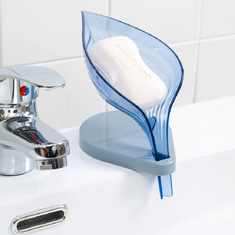 

Simple Leaf Shape Soap Box Household Storage Plate Tray Holder Case Container 4 Colors Creative Convenient Bathroom Soap Holder