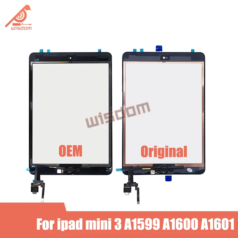 Полный новый сенсорный экран для iPad Mini 3 стеклянный дигитайзер кнопка домой с IC