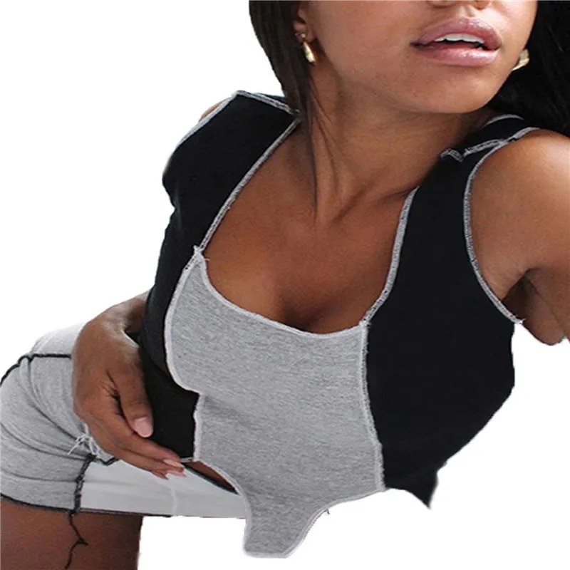 

Sexy Women's Irregular Edge Skirt Suit Sleeveless Low-cut Top High Waist Hip Tight Skirt Summer Spring 2 pcs Matching Sets