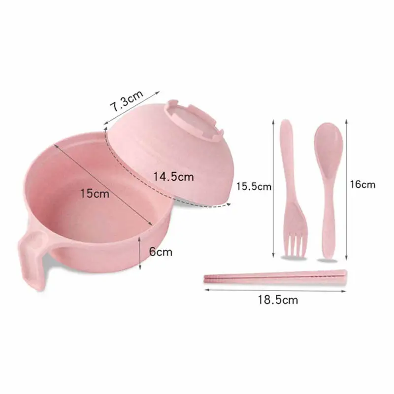 Креативная миска для лапши Ramen пшеничная посуда твердая кормления тарелка ложка