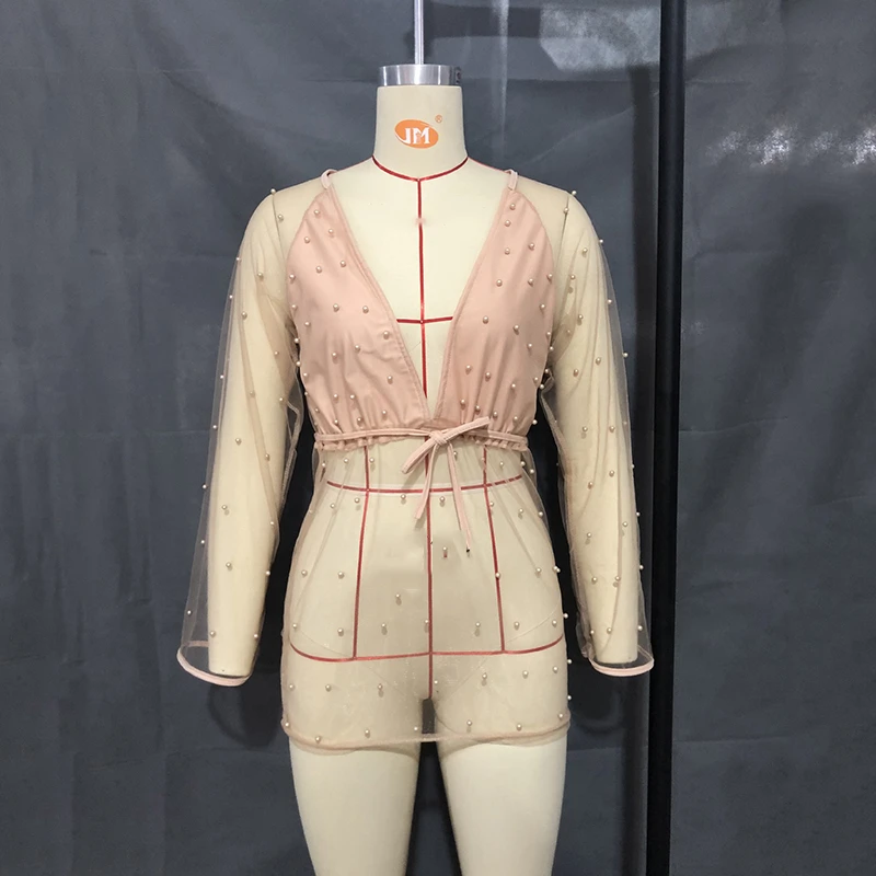 Сексуальное прозрачное мини платье с глубоким V образным вырезом модное бикини в