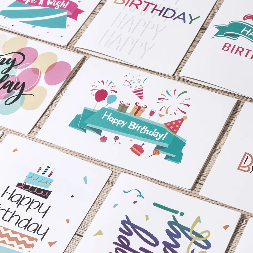 

Partykindom 48PCS Birthday Cards With 48PCS Envelopes 48PCS Stickers
