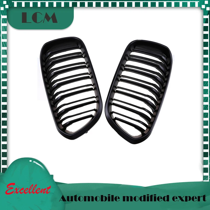 Двойная решетка из АБС-пластика глянцевая черная/матовая черная/черная +