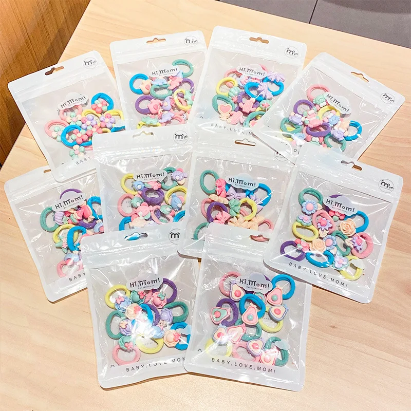 

Детская мультяшная резинка для волос, милые резинки для девочек, аксессуары для волос, кольцо с орнаментом, держатели для конского хвоста, г...