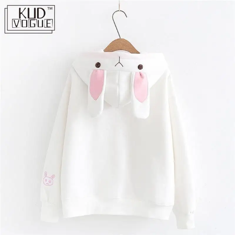 Милый Розовый свитшот в японском стиле Харадзюку искусственные толстовки для