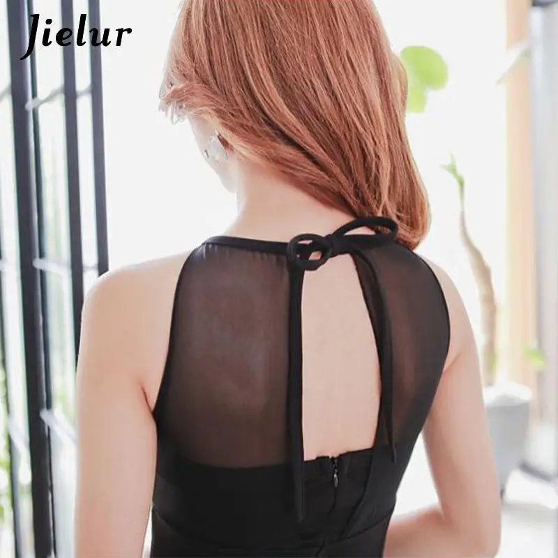 Jielur Женское платье с открытыми плечами летнее элегантное кружевное без бретелек