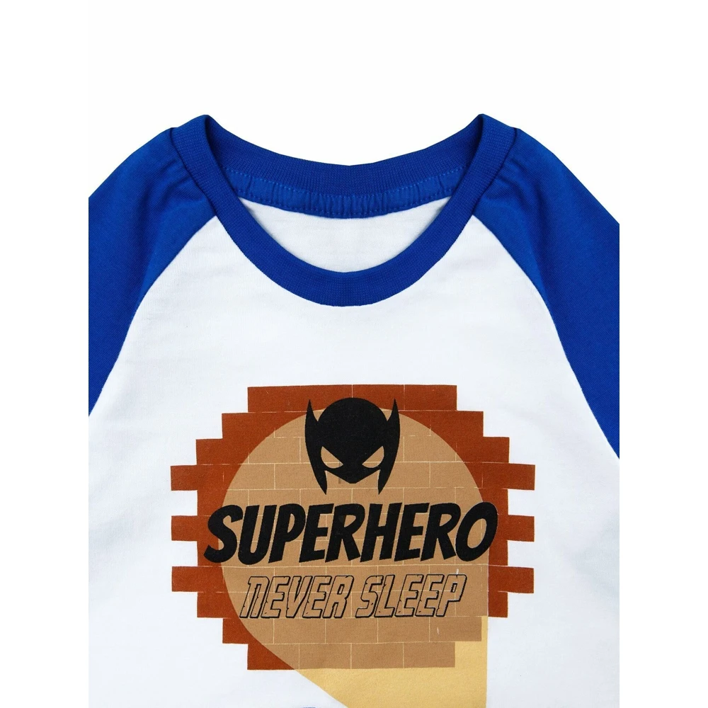 Пижама детская Amarobaby Superheroes cloak синий / пижама для мальчиков/кофта+штаны малышам |