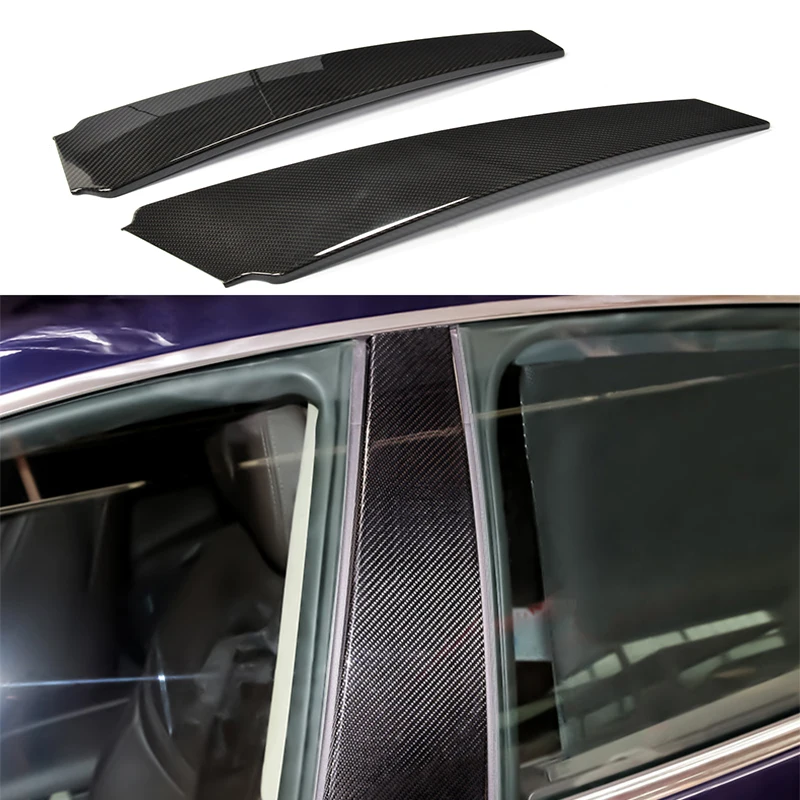 

For Maserati Quattroporte Ghibli Carbon Fiber Side Door B Pillars Fender Trims 2014 2015
