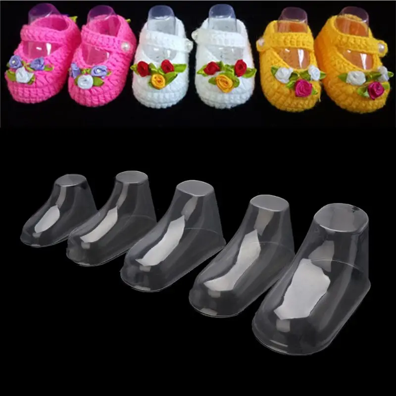 

10Pcs Clear Plastic Baby Feet Display Baby Booties Shoes Socks Showcase