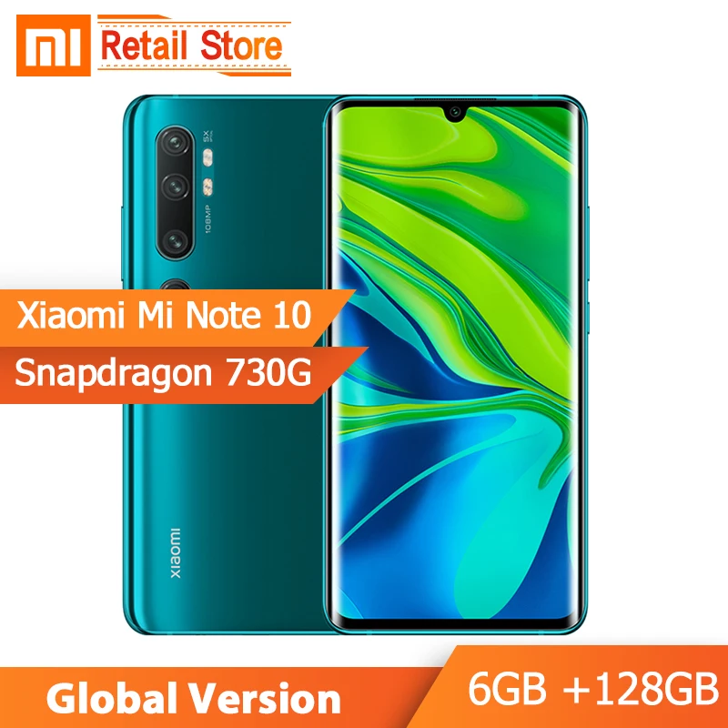 Global Xiaomi Mi Note 10 глобальная версия 6 ГБ 128 730 МП пента камера Смартфон Snapdragon 5260G 47 мАч