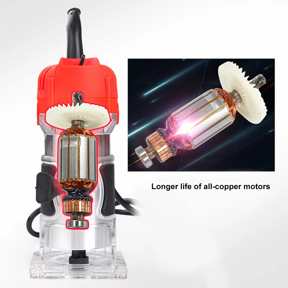 

Wood Electric Hand Trimmer Woodworking Laminator Carpentry Engraving Machine Carpentry Slotting Trimming Wood Router Bit Set