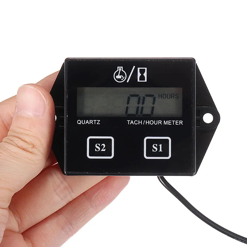1pc Digital Engine Tach Hour Meter Tachometer RPM Gauge Inductive Waterproof For Gasoline Motorcycle Marine Chainsaw Bike Boat | Автомобили