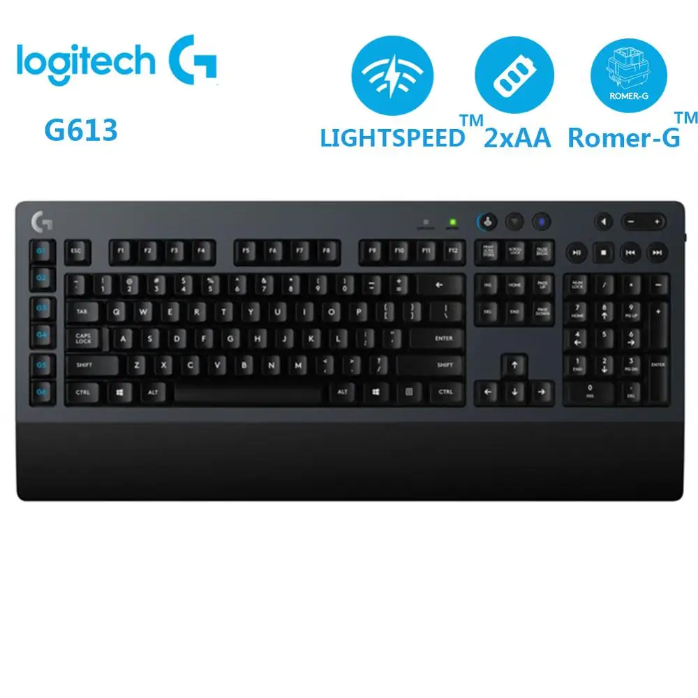 

Logitech G613 LIGHTSPEED Wireless Mechanical Keyboard 2.4GHz Anti-interference 6 Programmable G Keys Gaming Keyboard