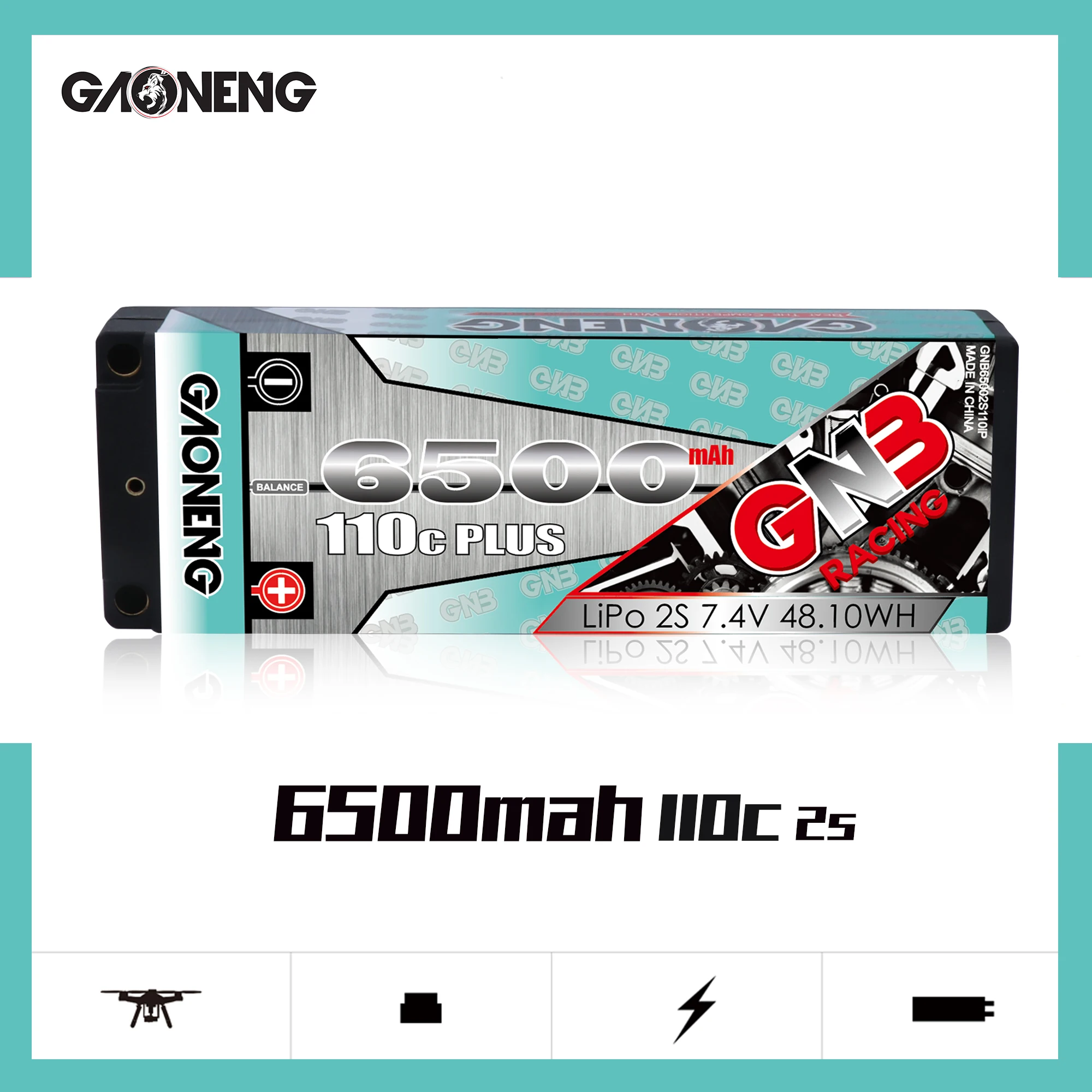 Литий-полимерный аккумулятор Gaoneng GNB 2S 6500 мАч 7 4 В 5 0 с в твердом корпусе разъемом