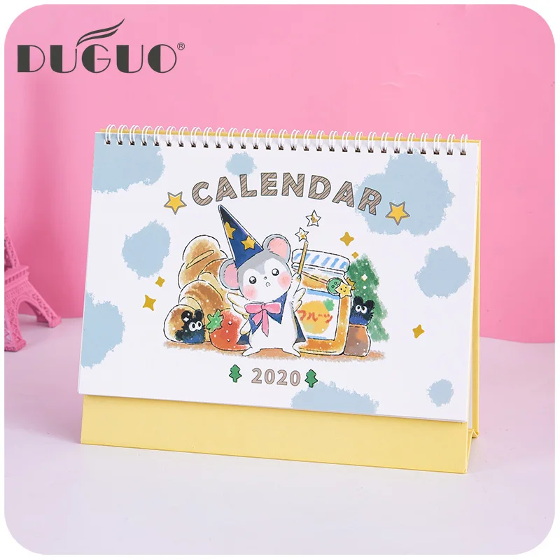 DUGUO cute stationery desk calendar 2020 creative simple small fresh desktop ornaments custom work | Канцтовары для офиса и