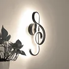 Современные Настенные светильники в скандинавском стиле, Минималистичная светодиодсветодиодный спиральная комнатная лампа с музыкальными нотами для гостиной, спальни, декоративное освещение