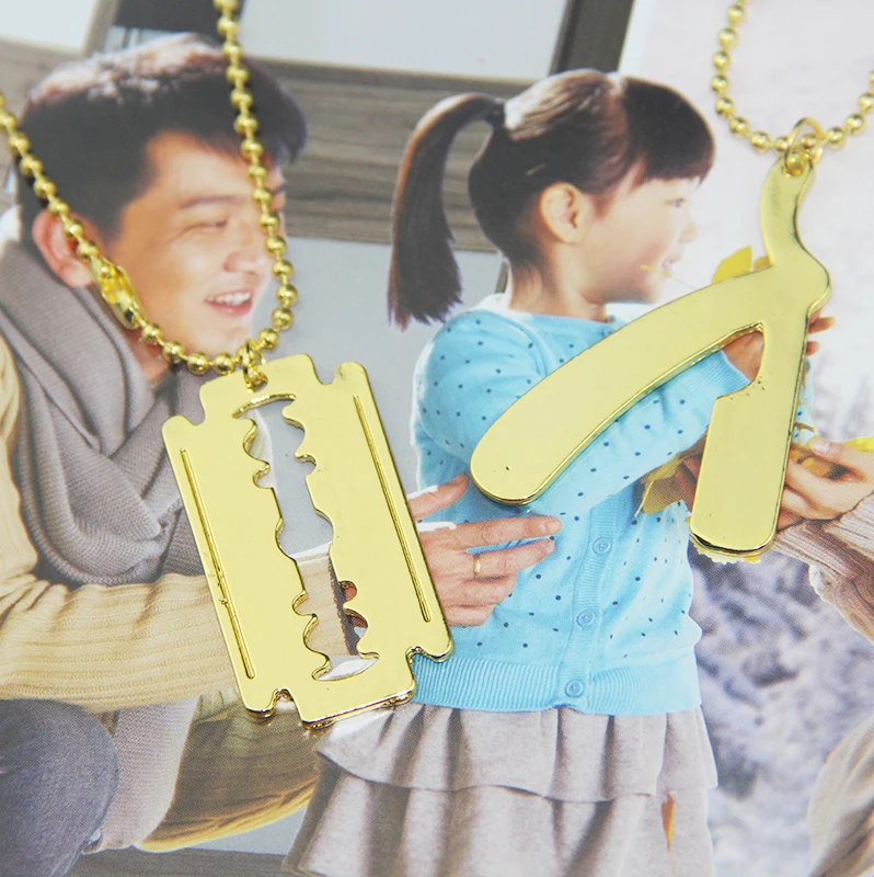 Лидер продаж ожерелья с подвесками и лезвиями для бритвы мужские ювелирные