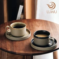 luwu big capacity ceramic coffee cup with saucer chinese kung fu tea cup 250ml