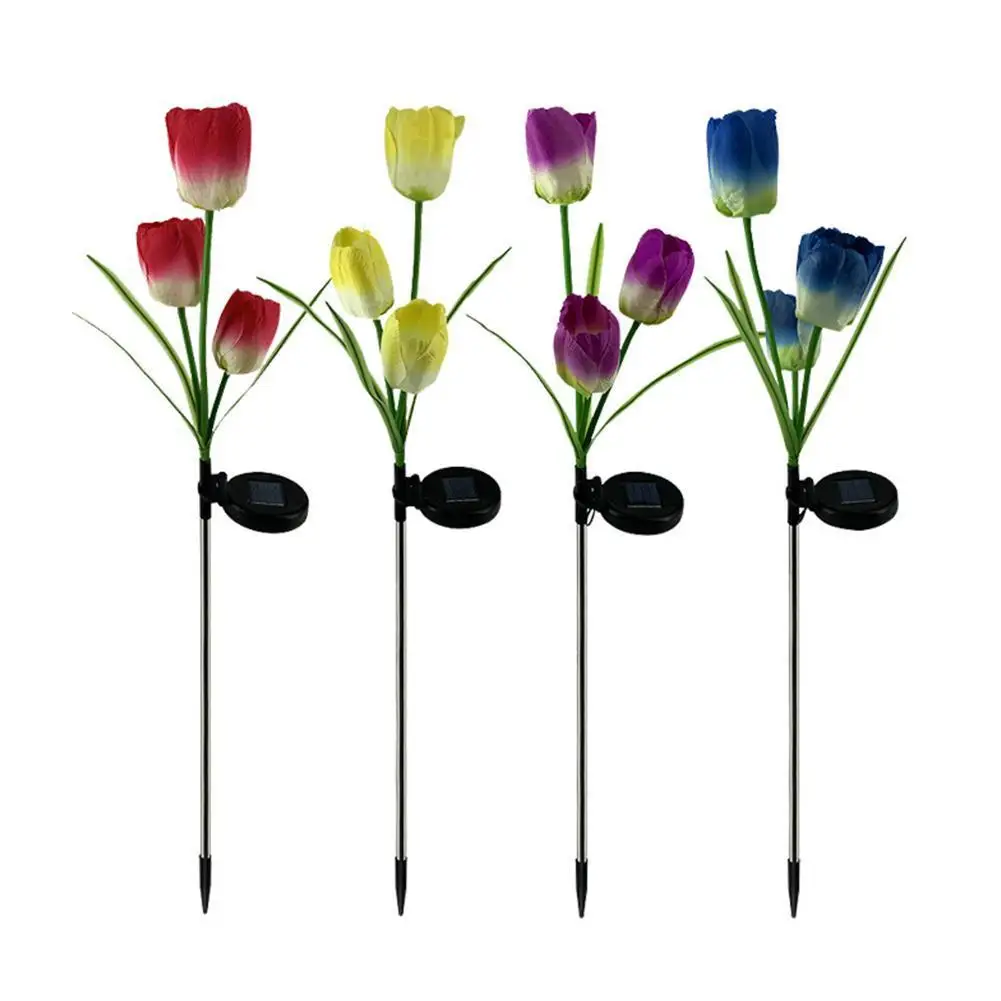 

Solar Tulip Light Waterproof Solar Energy Lamps Street Lantern Balcony Sun Landscape Yard Light Outdoor Garden Decoration