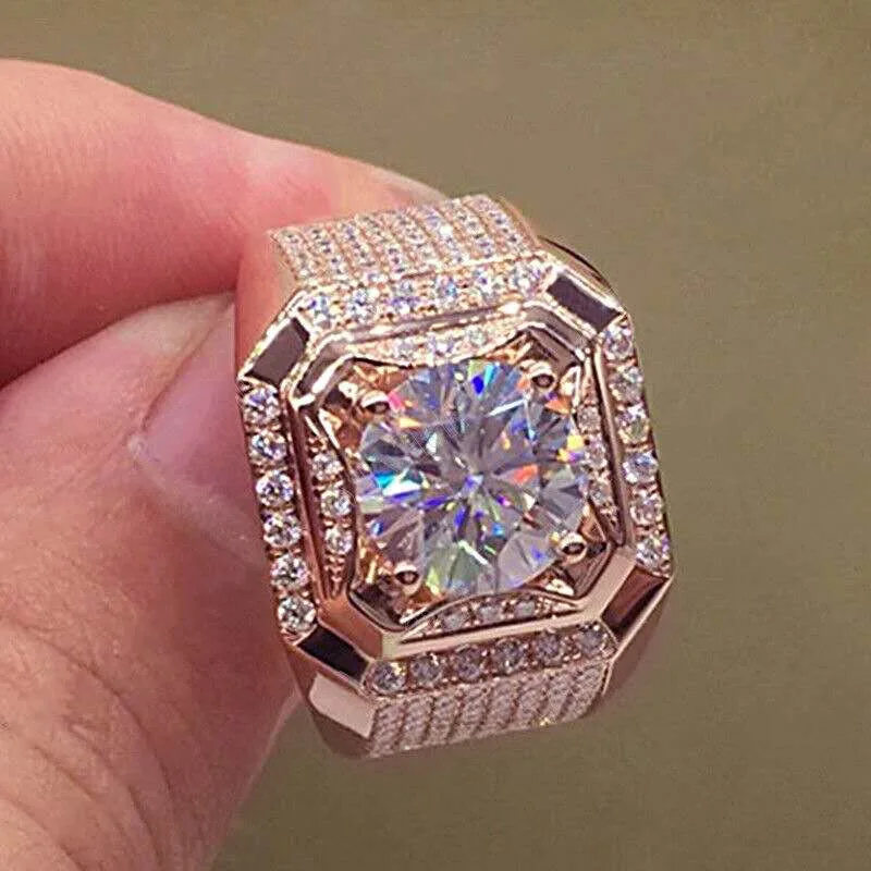 Мужские кольца с цирконом широкой версии модное креативное кольцо в виде зубца