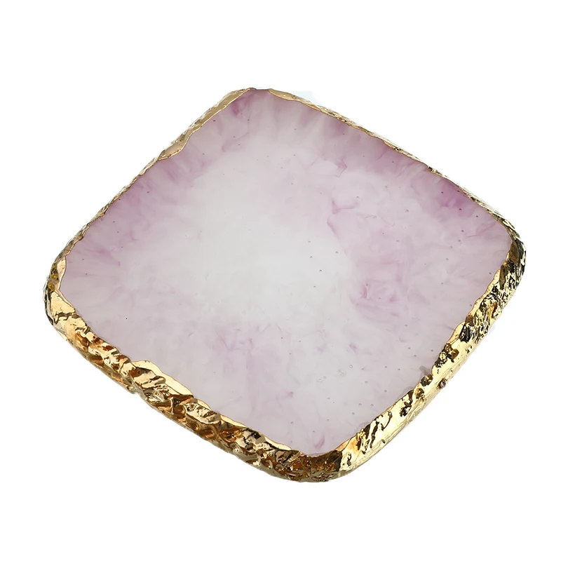 

Square Natural Resin Nail Color Palette Display Holder Drawing Stand Nail Paint Color Mixing Display Showing Nail Tool Shelf