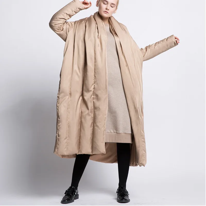 LANMREM сплошной цвет с капюшоном воротник накидка хлопок свободный плюс размер