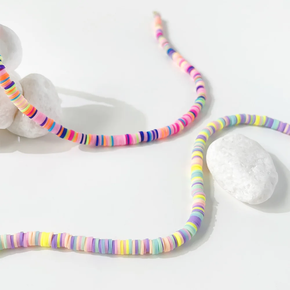 Многоцветный чокер из полимерной глины для женщин ожерелье ручной работы мягкой