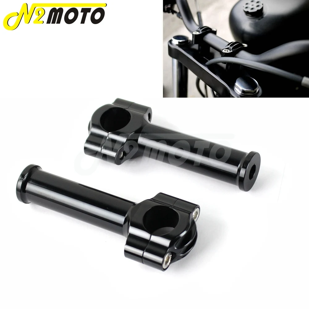

Black Aluminum 1" Handlebar Riser Motorcycle 25mm Bar Mount Riser for Harley Touring Softail XL883 XL1200 5.5" Rise