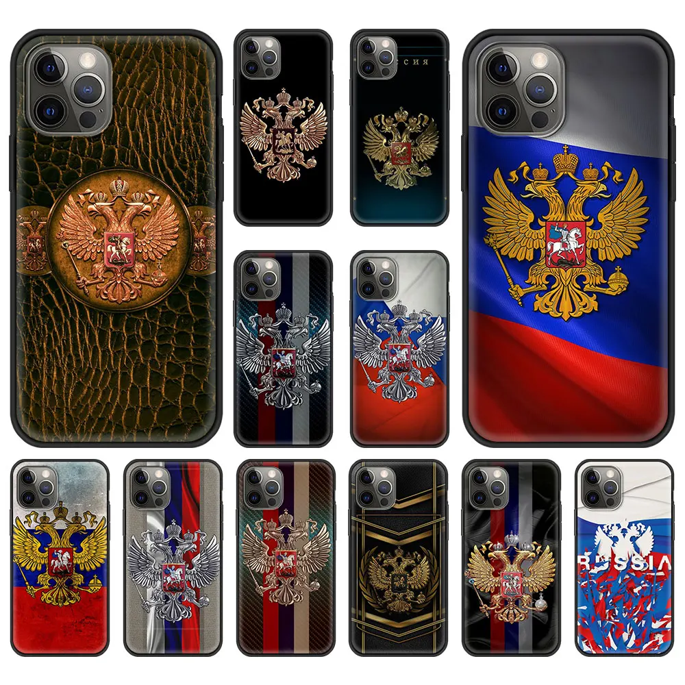 

Russia Russian Flags Phone Case Bag For iPhone 11 12 Pro XS Max 8 7 Plus Silicone Soft For iPhone X XR Shell Back Cover Fundas