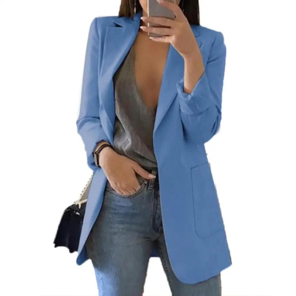 

Female Blazer Suit Jacket Blazers for Women Solid Color Long Sleeve Open Front Lapel Blazer Women Jacket Coat blazer feminino