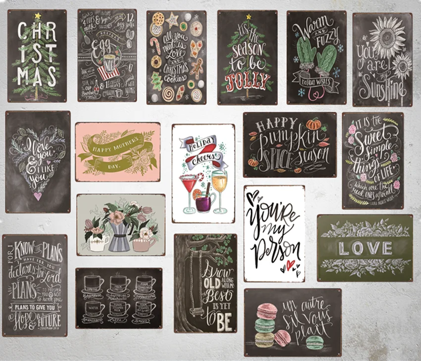 

Happy Mother's Day LOVE SWEET Christmas Tin Signs Retro Wall Plaque Custom Metal Painting Antique Bar Pub Decor