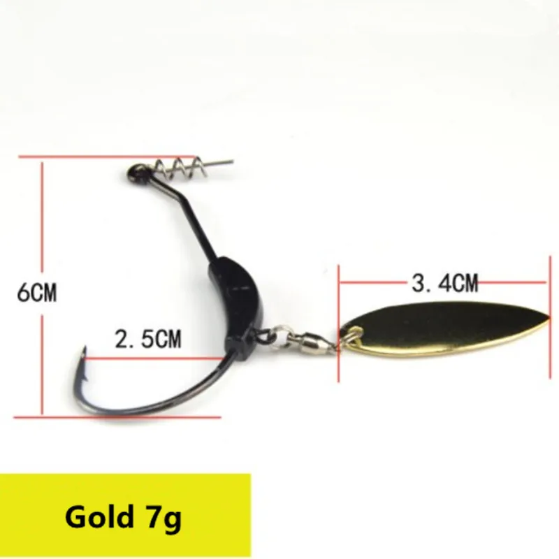 Кренк рыболовный крючок со свинцом с ложкой металлические блестки добавляют