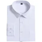 Мужская деловая рубашка, с длинным рукавом, однотонная, повседневная, не требует глажки, белого цвета, большие размеры 4XL-6XL