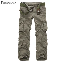 facecozy men tactical military cargo pants winter male outdoor multi pockets windproof camping trekking fishing hiking trousers