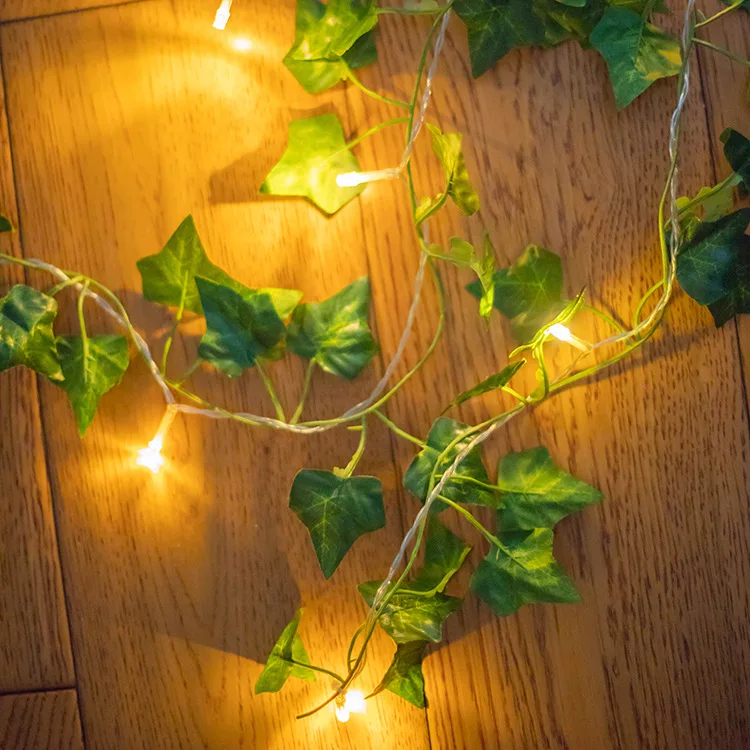 

Creeper Green Leaf Vine LED Light String Merry Christmas Decor For Home 2022 Kids Favor Noel Home Wall Decor Xmas Tree LED Light