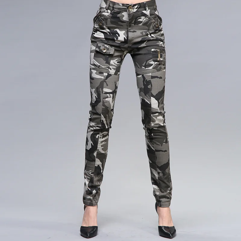 Хлопковые эластичные женские камуфляжные брюки для спорта на открытом воздухе