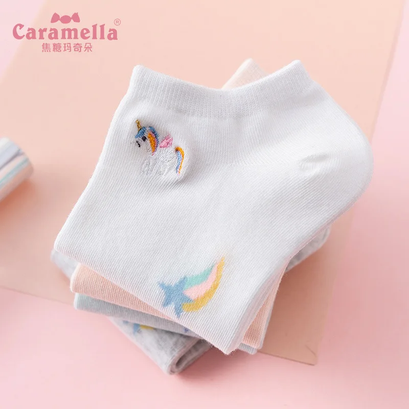 2019 caramella 4 пар новые носки для малышей на весну лето с нашивками в виде животных