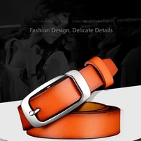 new luxury brand high quality women genuine leather belts silver lock pin buckle dress jeans waistband belt width 2 8cm