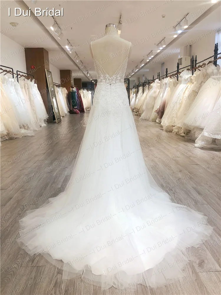 High Quality Boho Wedding Dress Spaghetti Strap Light Weight Low Back Bridal Gown Factory Custom Made