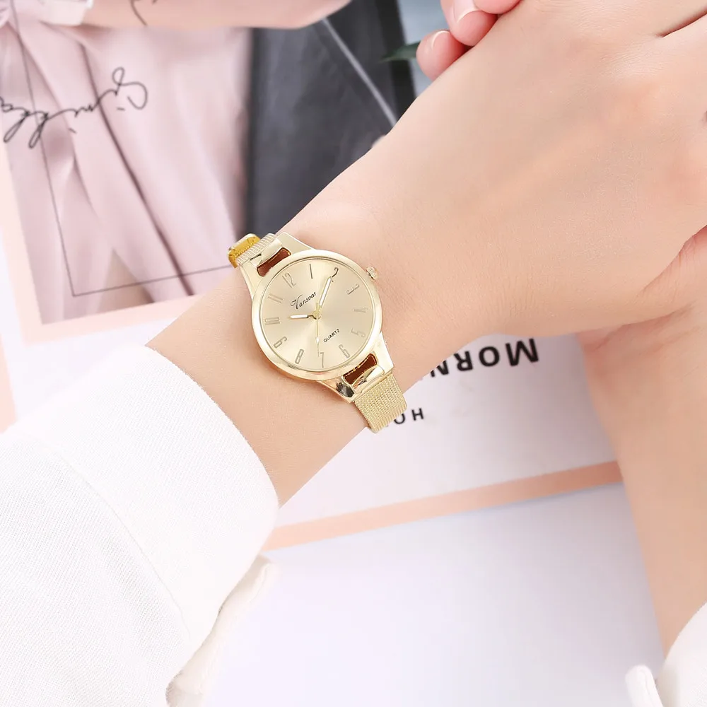 

Reloj Women Watch Stainless Steel Dial Ladies Quartz Analog Wristwatches NEW Rose Gold Mesh Strap Gift Clock Zegarki Damskie XQ