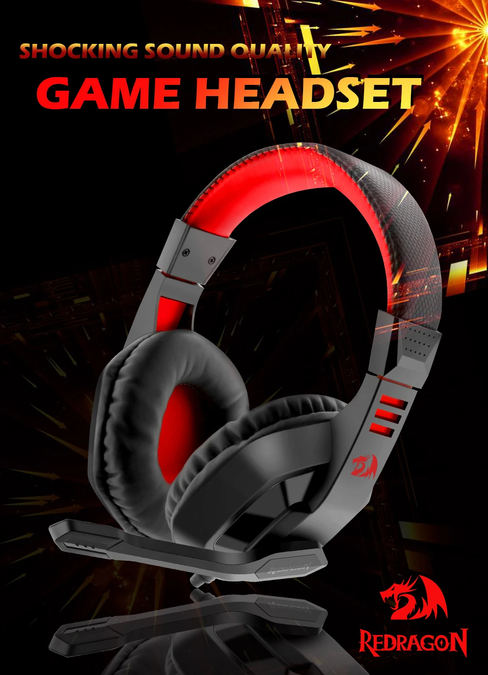 Проводная игровая гарнитура Redragon Garuda H120, 3,5 мм, Микрофон Pro Gamer для ПК, PS4, переключатель, стерео, объемный, компьютерный, стерео микрофон