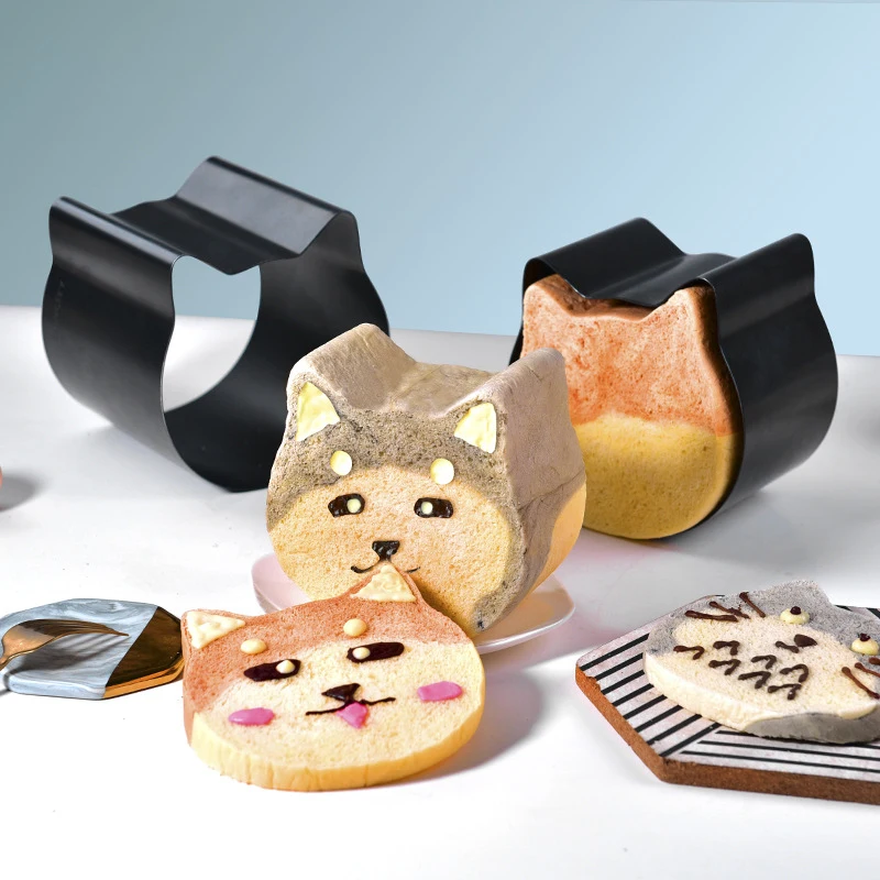 

Japanese Cat Toast Box Mold Non-stick Bread Mould Aluminized Iron Plate Cake Moulds Cute Cat Head Toast Box Kitchen Baking Tools