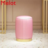 luxury nordic fabric macaron color dressing stool change shoes small sofa fashion living room 4335cm free shipping