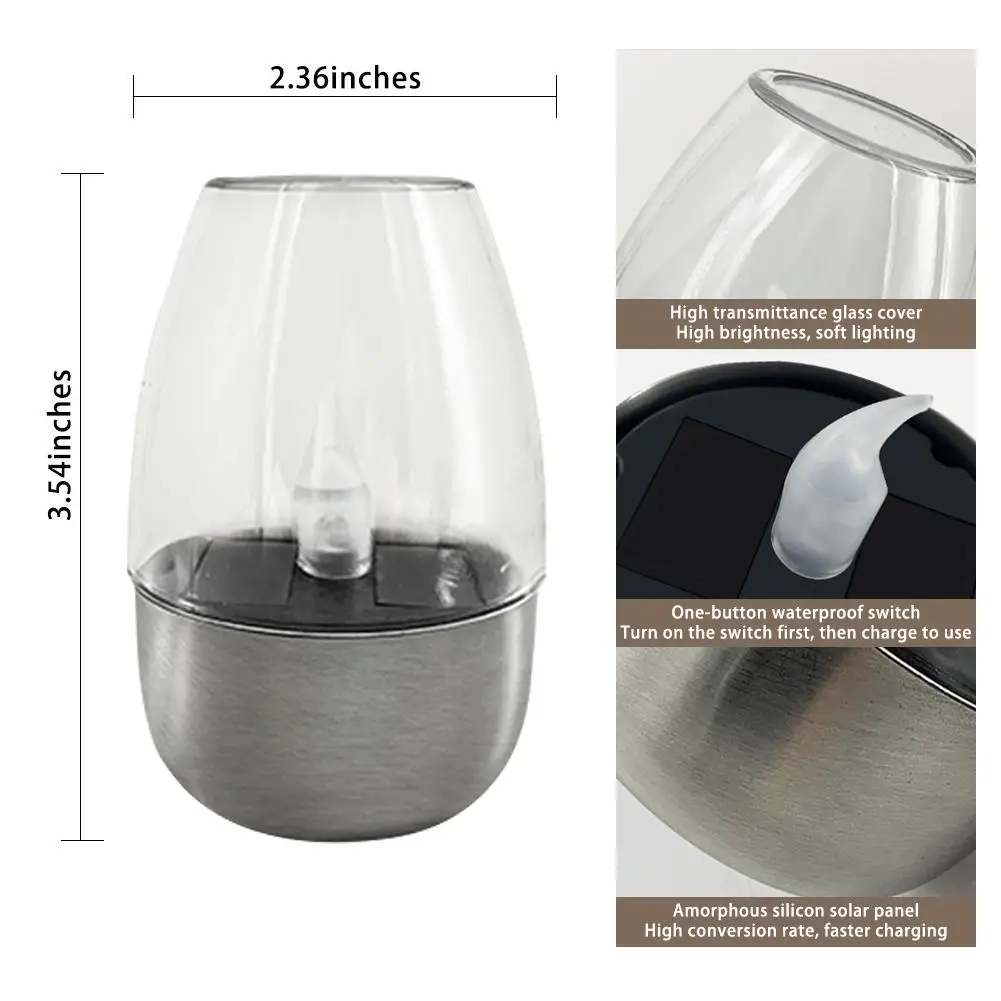 

5Pcs Solar Candle Light IP65 Waterproof Intelligent Control Mode LED Decoration Lamp For Courtyard Villa Garden Road