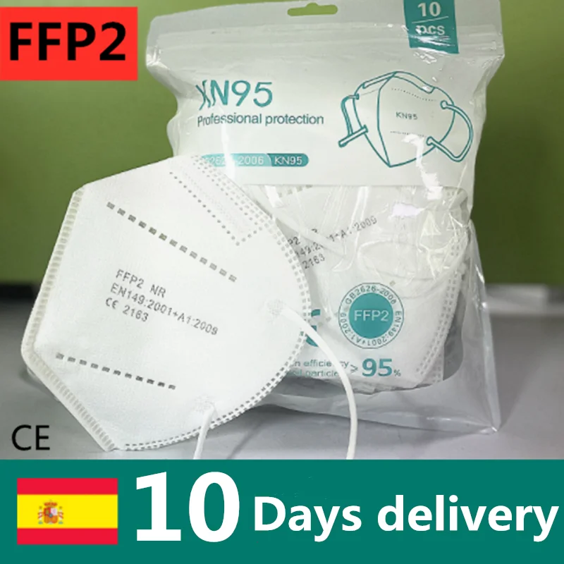 Лидер продаж! 50/100 шт FFP2 KN95 защитная маска для лица полости рта PM2.5 5 слоев фильтр