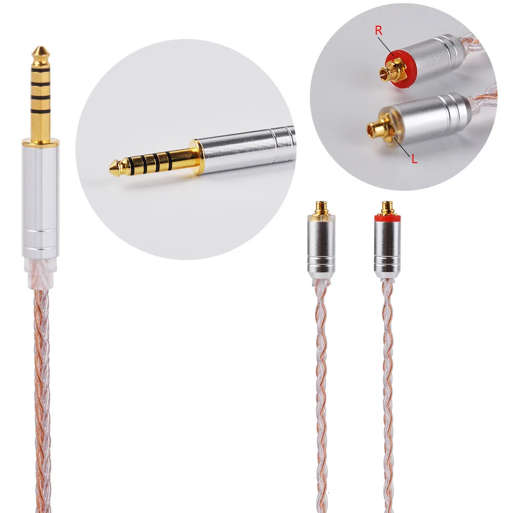 AK HiFiHear 8 Core посеребренный кабель 2,5/3,5 мм сбалансированный кабель с MMCX/2pin разъем для TRN X6 C12 C10 ZS10 PRO AS10