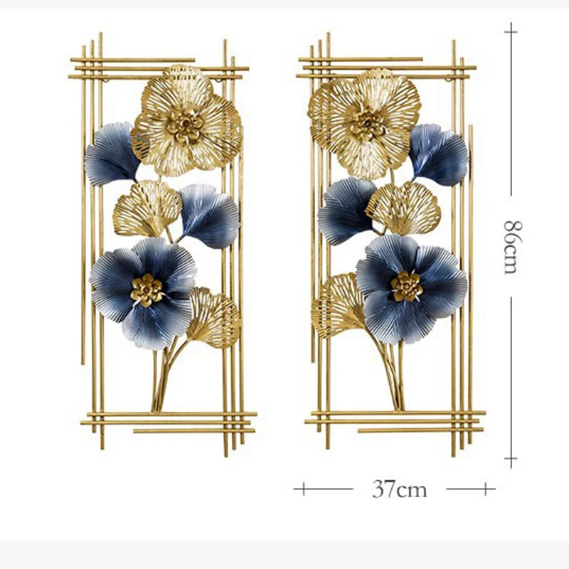

Creative Ginkgo Biloba Two New Chinese Wall Pendant Living Room Background Wall Porch Metal Wall Decoration Room Decoration
