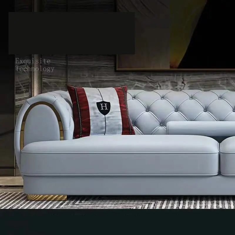 ELH итальянский светильник роскошный кожаный художественный диван мебель для