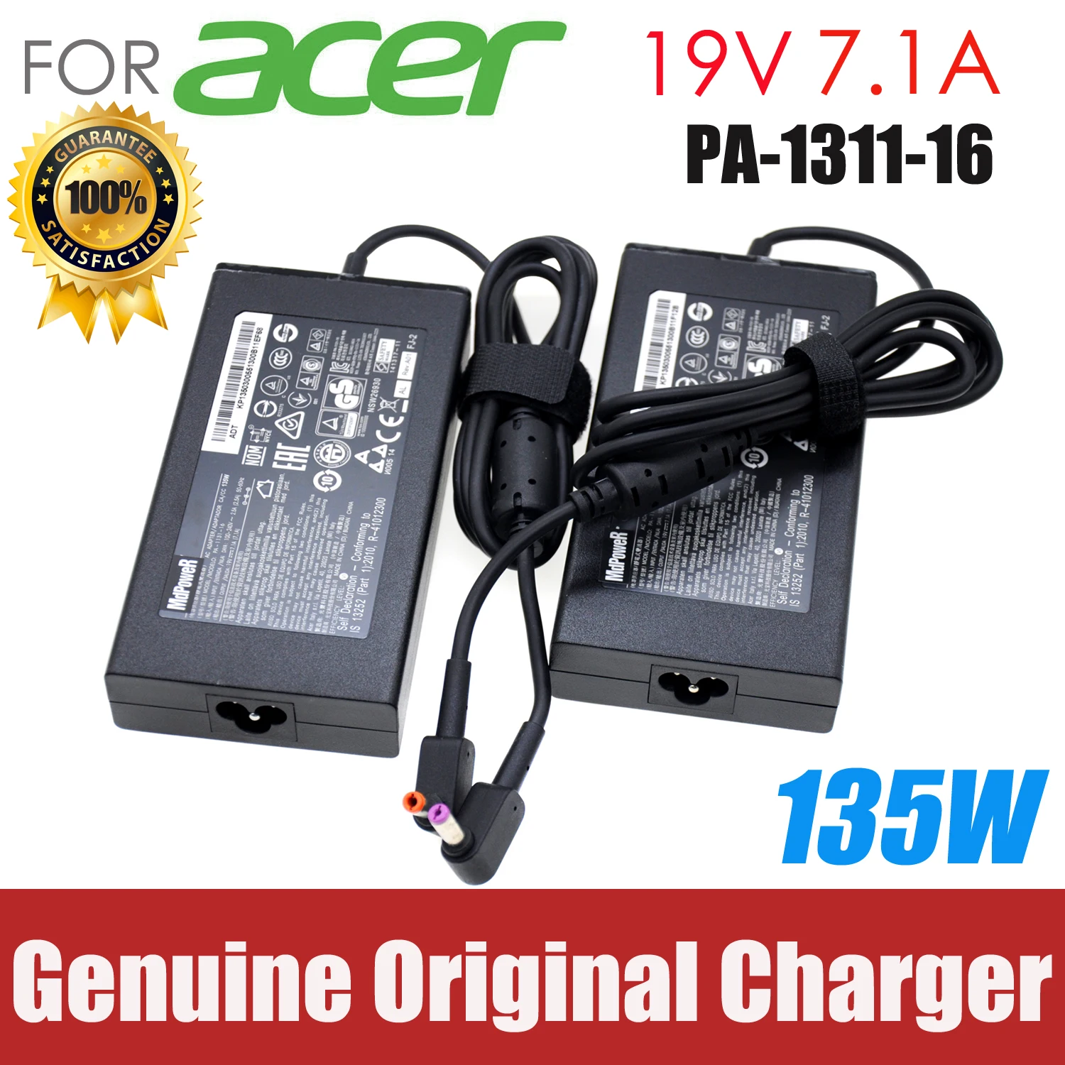 Оригинальный Для ACER 19в 7.1A 135W Замена адаптера переменного тока питания для