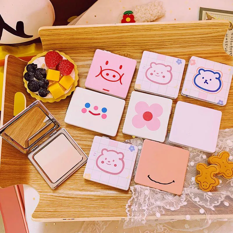 

Зеркало женское из искусственной кожи, складное, компактное, 1 шт.